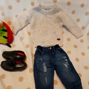 Wool sweater and jeans